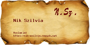 Nik Szilvia névjegykártya